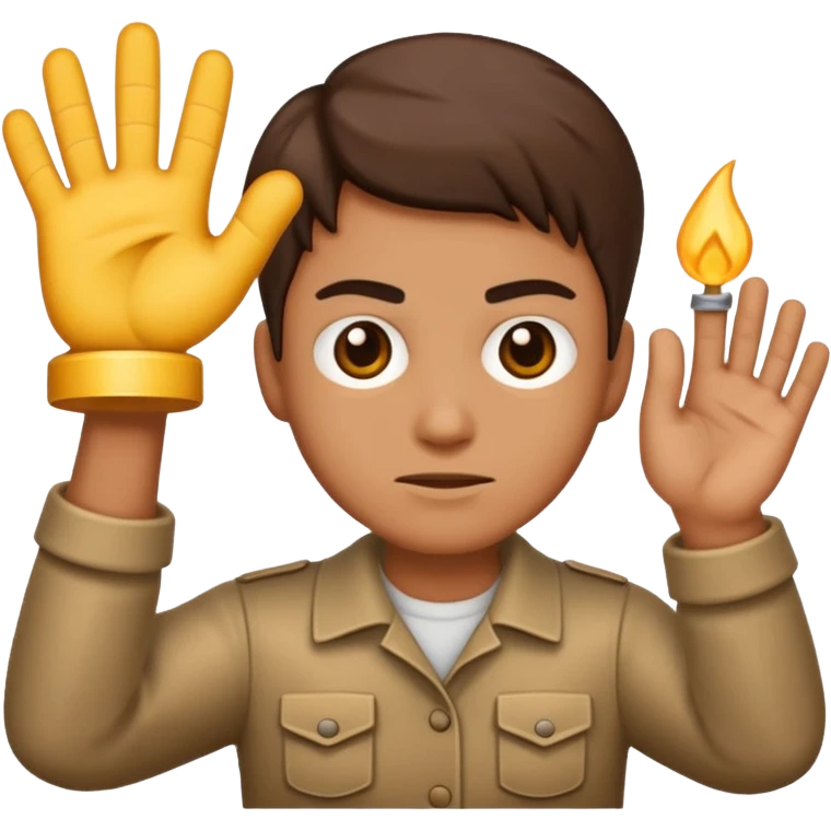An emoji representing the ironman challenge for an mmorpg player who crafts everything themselves the hard way, and does not buy or sell items in-game. emoji