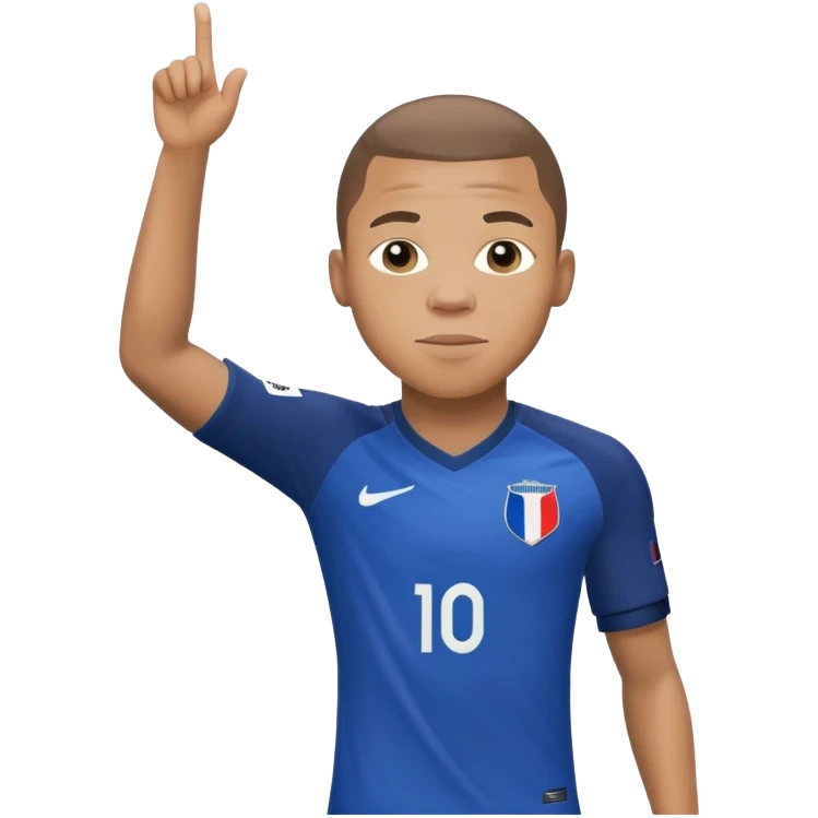 Kylian Mbappé soccer player in France jersey number 10 emoji