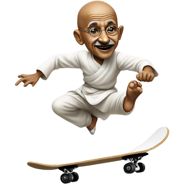 Ghandi doing a kickflip  emoji