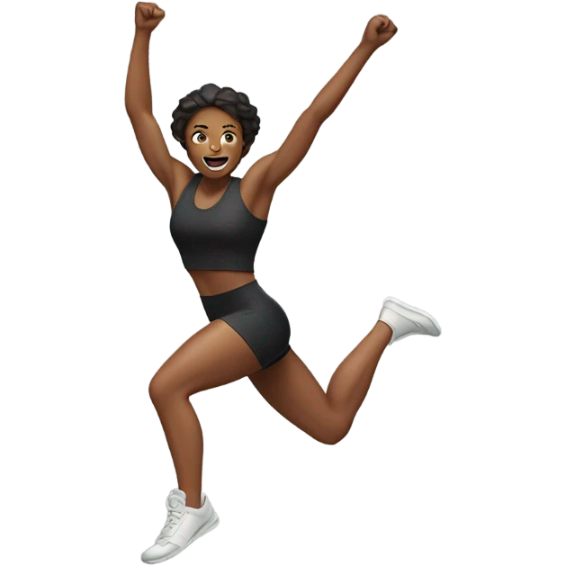 woman jumping on black box emoji