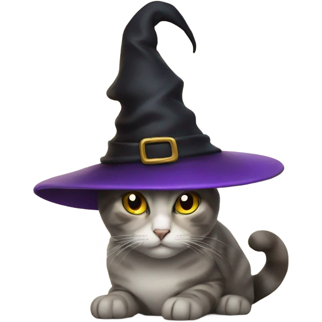 Cat with witches hat emoji