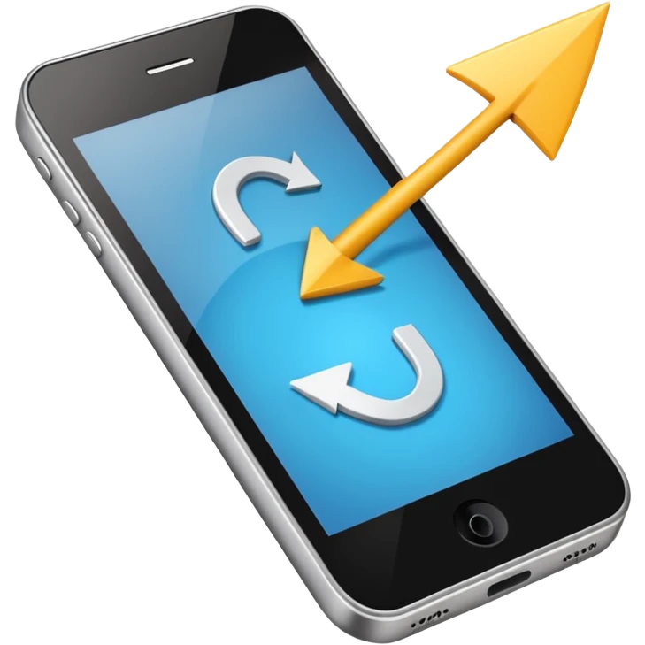 Mobile Phone with Arrow emoji