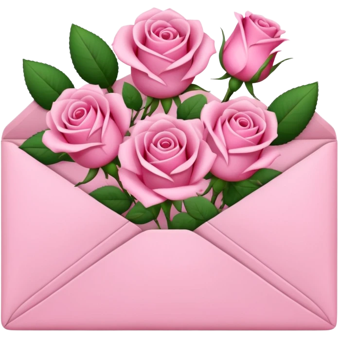 Envelope filled with pink roses  emoji