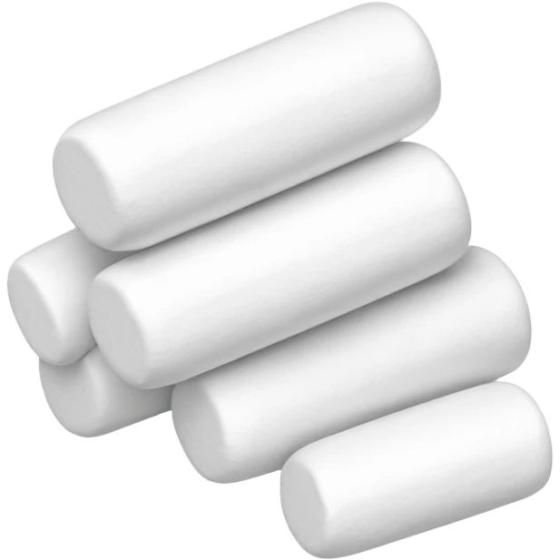 small pile of cylindrical marshmallows, simple, clear emoji