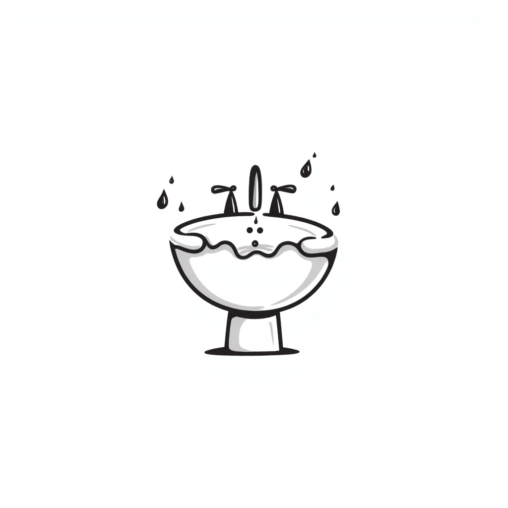 a sink, hand drawn doodle style emoji