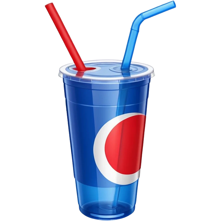 Pepsi cup with straw, simple and bold emoji