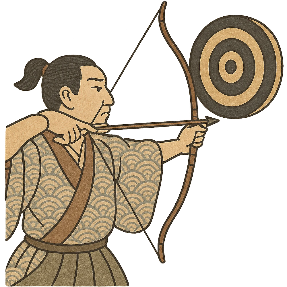 ukiyo-e style archery target, traditional Japanese illustration, no background emoji