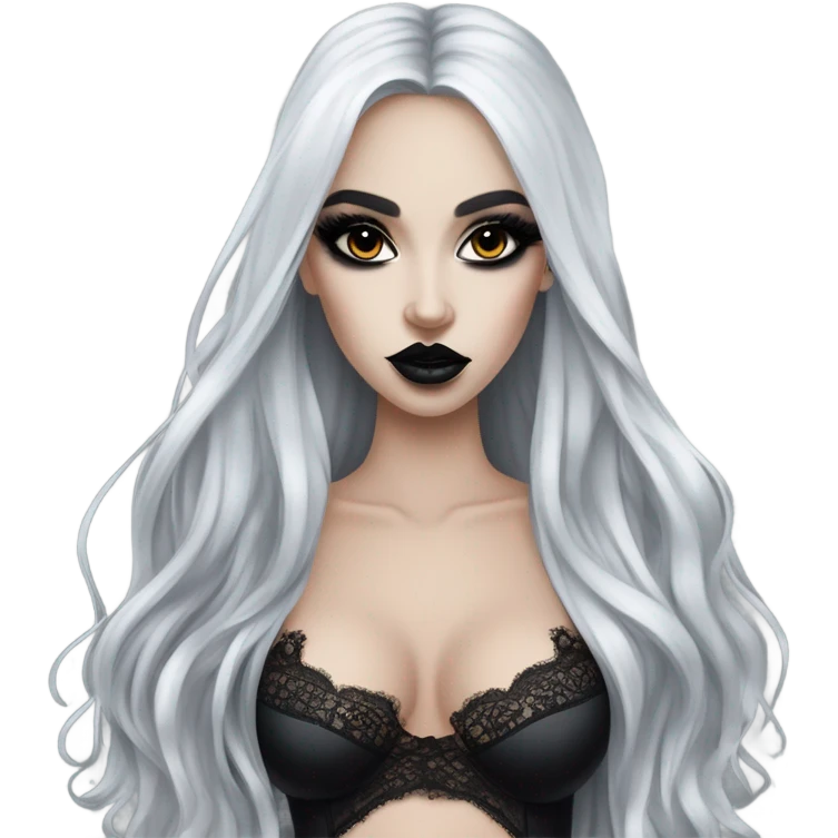 Hyper Realistic Goth victoria secret model emoji