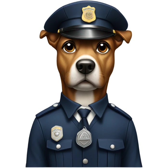 dog wearing police emoji