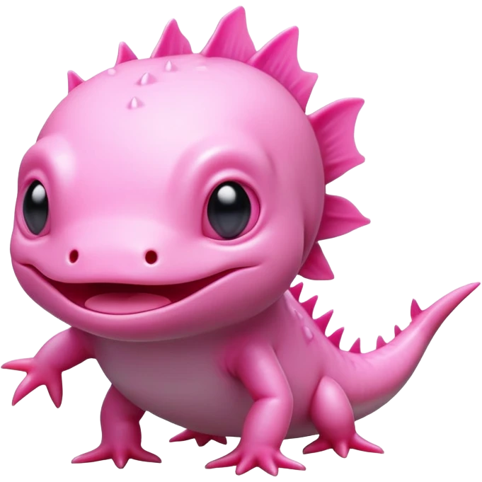 cinematic-[axolotl]-realistic-full-body-standing-emoji,-head-tilted-dramatically,-pink skin,-simplified-yet-realistic-focused-features,-highly-detailed,-glowing-with-an-almost-sarcastic-glow emoji