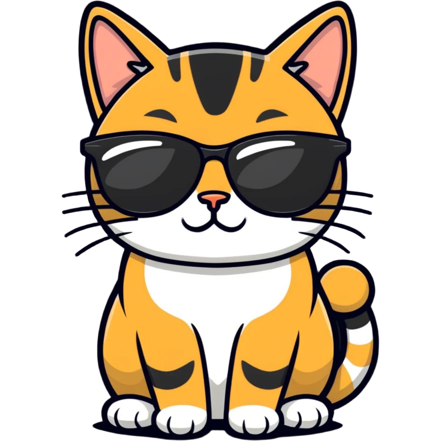 Tabby cat with sunglasses emoji