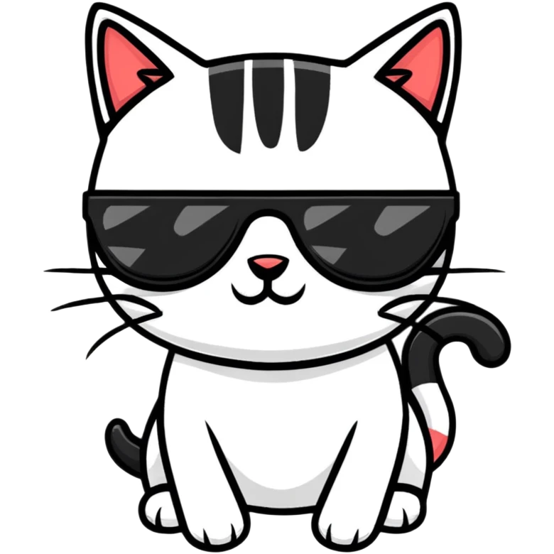 Cat with sunglasses emoji