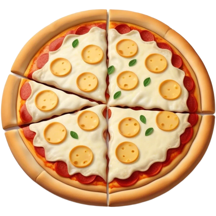 pizza with a lot of cheese and with camambert emoji