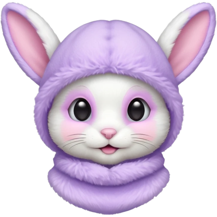 white baby bunny in a pastel lavender ski mask  emoji