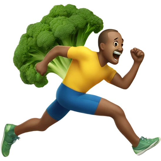 sprinting broccoli joyfully  emoji