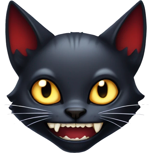 Vampire kitty with fangs emoji