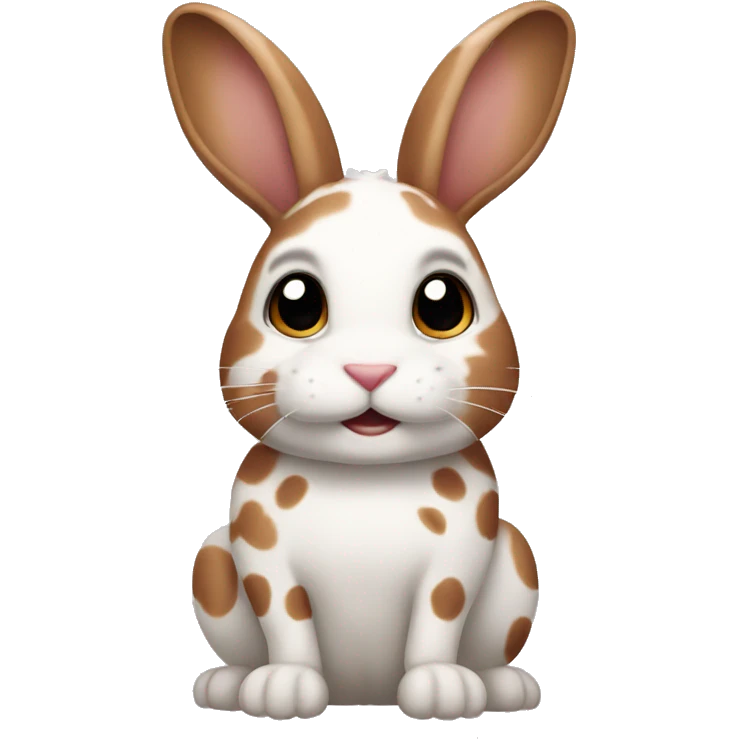 Brown and white spotted bunny  emoji