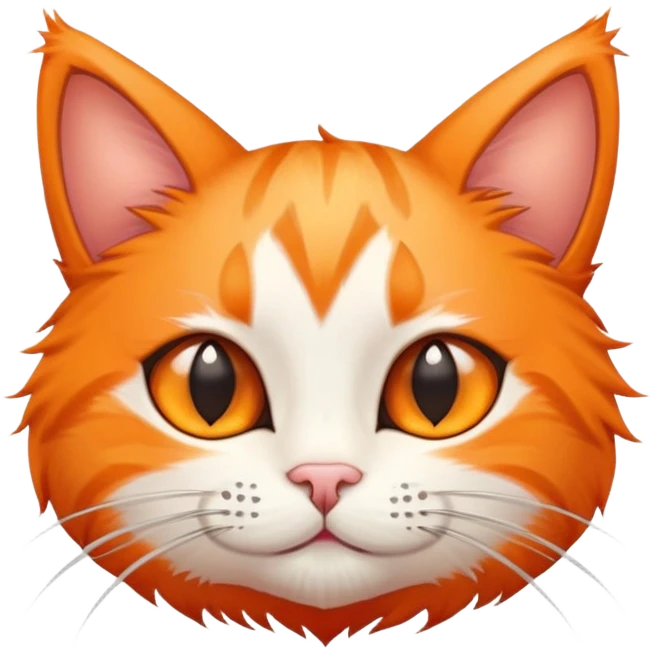 round planet with orange cat fur texture, cute pointy cat ears, and adorable cat face with whiskers emoji