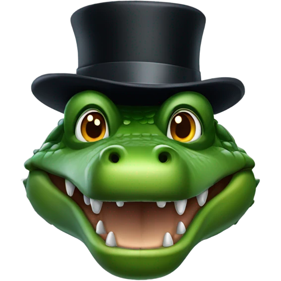 Alligator with top hat emoji