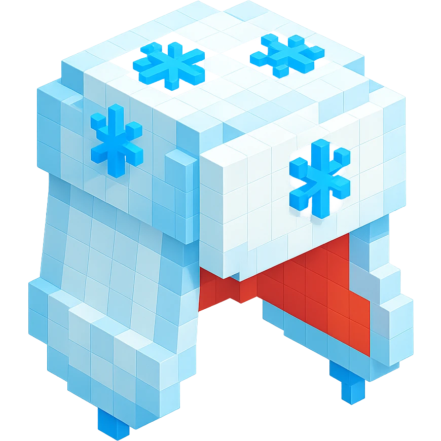 Russian white fur ushanka hat with snowflakes emoji