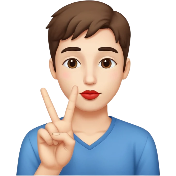 Kissing face with peace sign  emoji