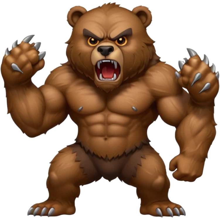 werebear with roaring with claws out emoji