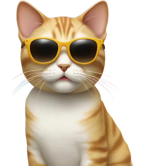 Cat with sunglasses on a beach  emoji
