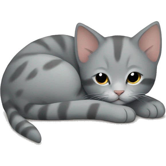 grey kitten sleeping on carpet  emoji
