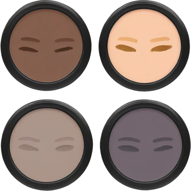 eyeshadows with 4 color with brand name TF emoji