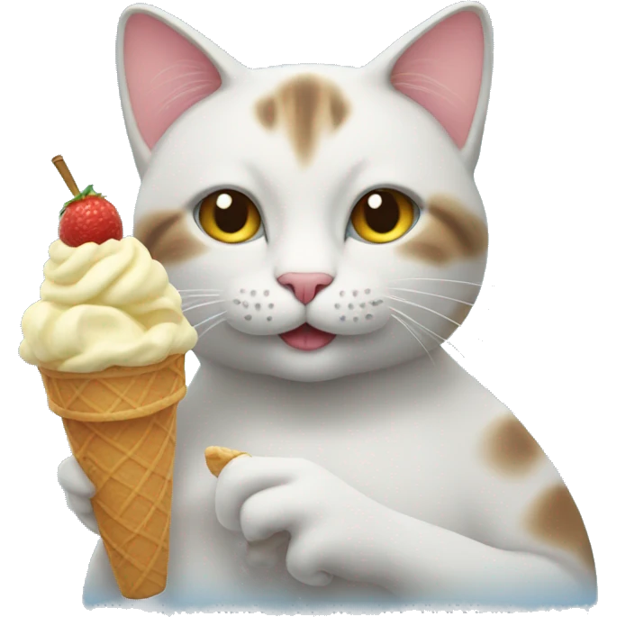 Cat holding a ice cream  emoji