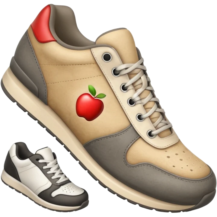 3D Apple-style emoji of a foot with a sneaker stepping on the ground, leaving a shoe print.






 emoji