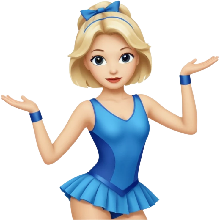 blue jazz style dance costume on blonde emoji