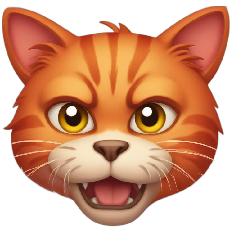 Red cat angry  emoji