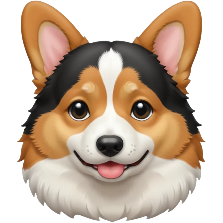  crying black tricolor corgi with no tail emoji