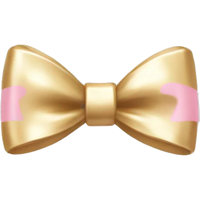 light pink heart with white gold bow emoji