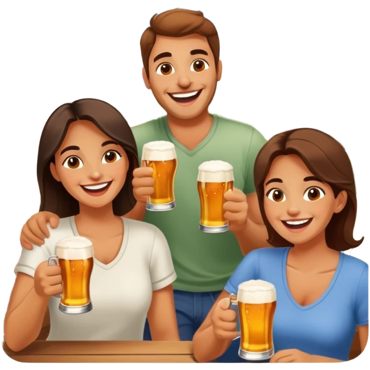 Spanish people with beer in a terrace emoji