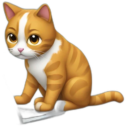 cat developer working on laptop emoji