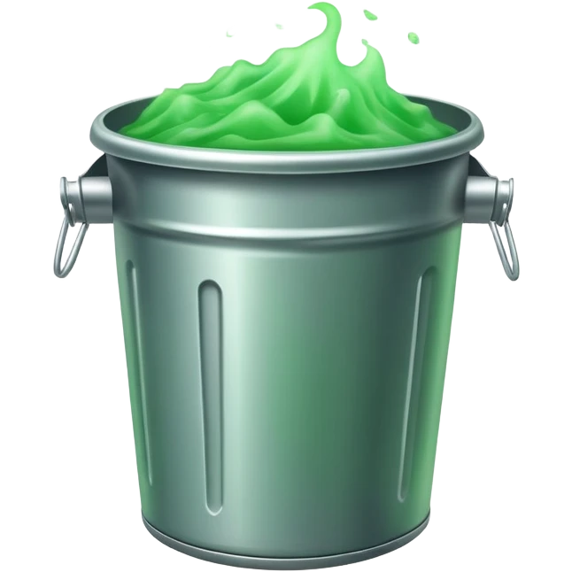 trashcan with green mist inside emoji