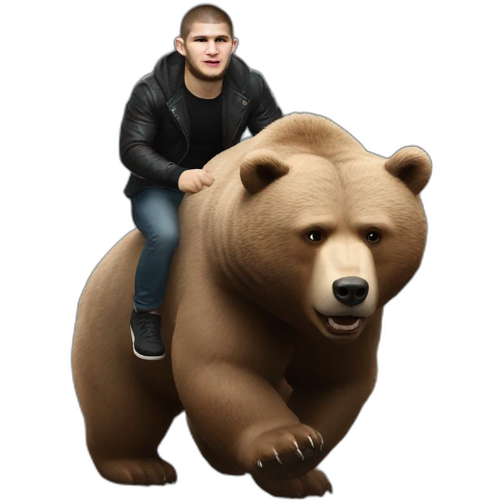 khabib nurmagomedov riding a bear Russia  emoji