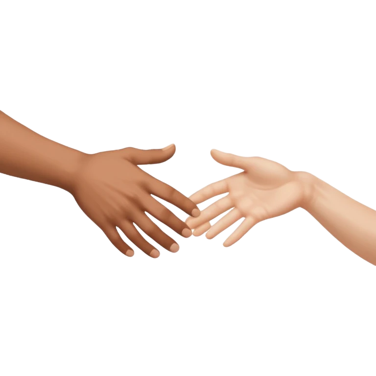 two hands reaching toward each other, inspired by the Creation of Adam emoji