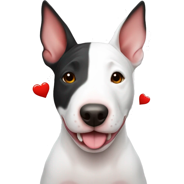 bull terrier red hearts  emoji