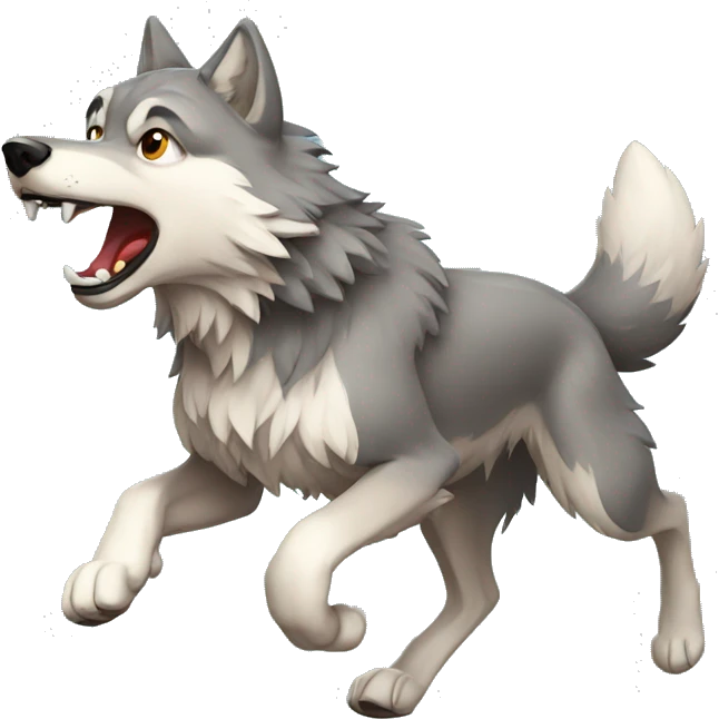 running wolf emoji