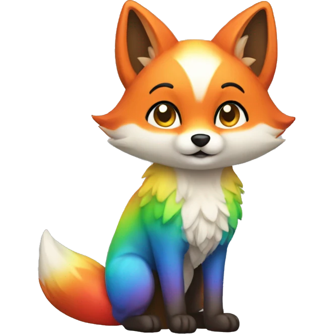 Rainbow Fox Full Body emoji