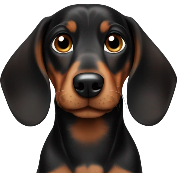 Black brown dachshund pup emoji