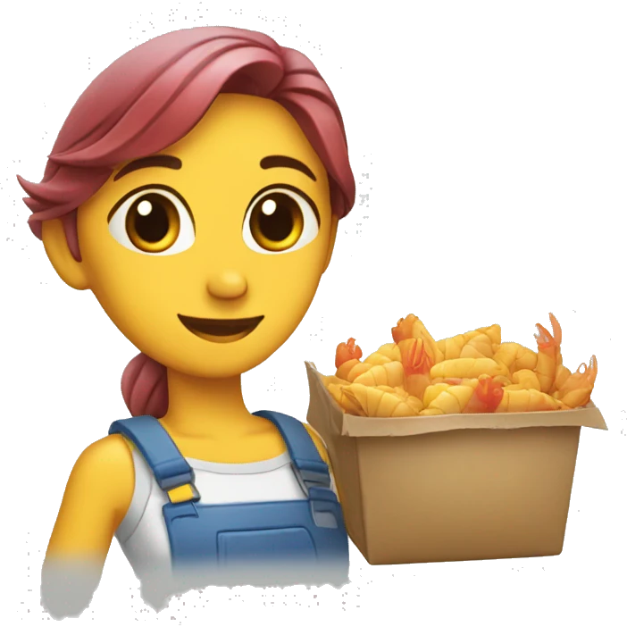 chica contenedor marisco emoji