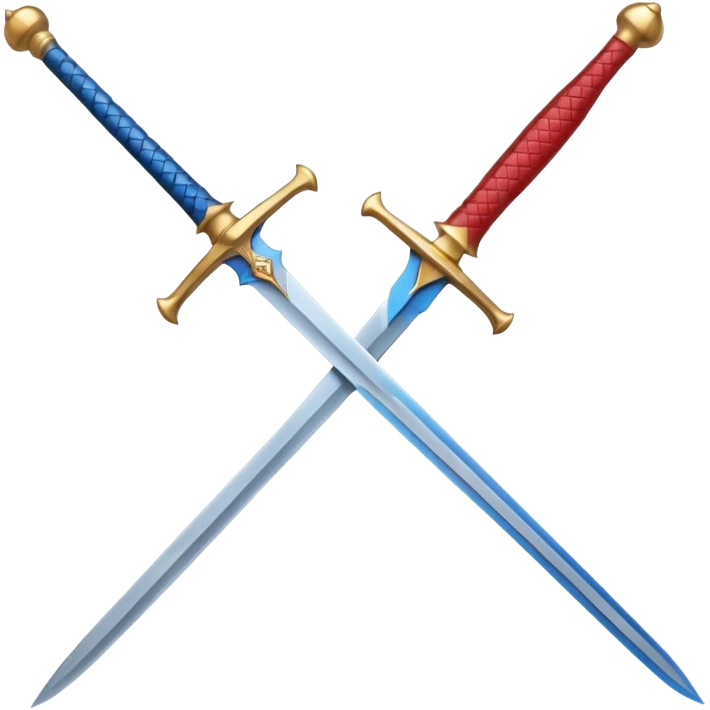 red Piercer — white broad blade + azure grip, Royal Sword. emoji