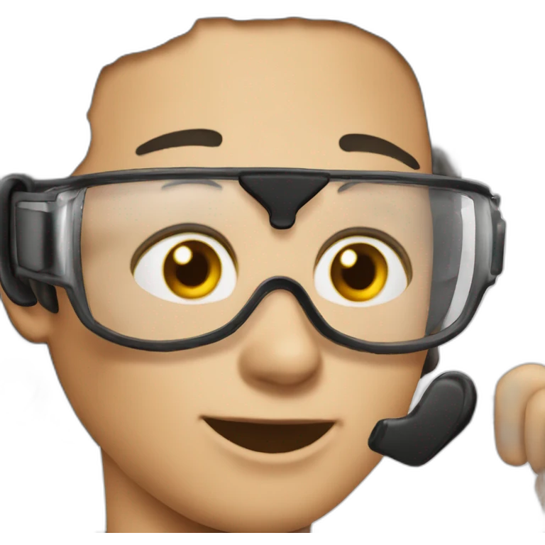 Hockey referee caling goal while blind emoji