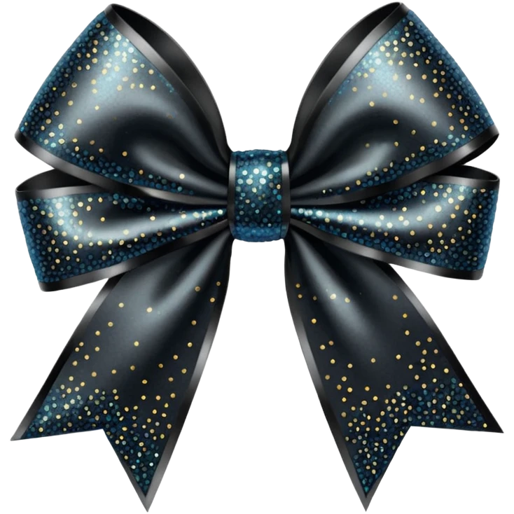 black sparkling bow emoji