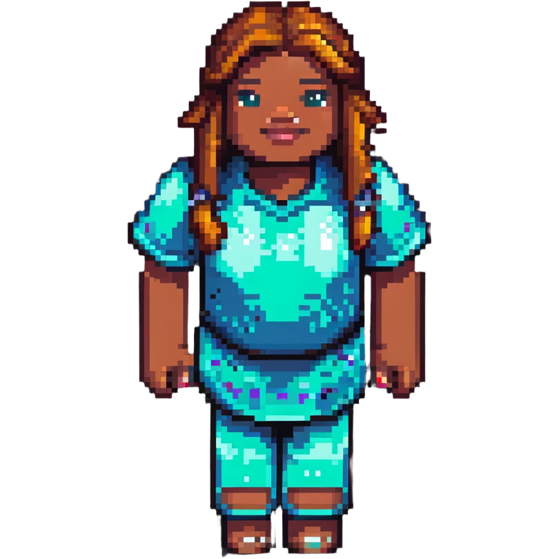 Nicole Byer as a Minecraft character emoji