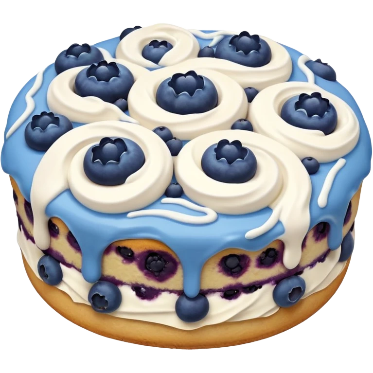 blueberry biscuit with white icing swirls on top emoji